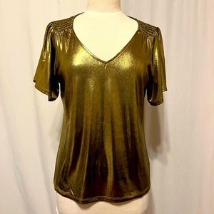 Michael Kors metallic gold top